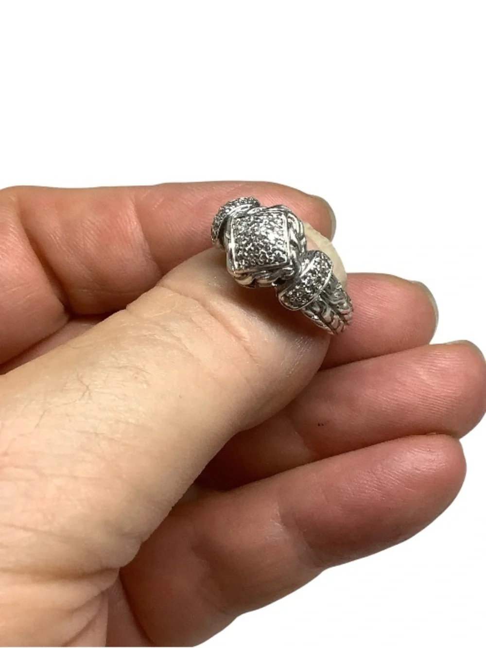 John Hardy sterling silver Pavé Diamond ring